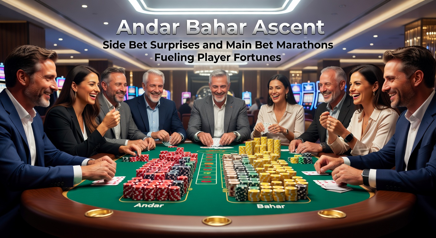 Close-up of Andar Bahar side bet options on a digital interface, highlighting multipliers for suit matches and number predictions amid flashing win notifications