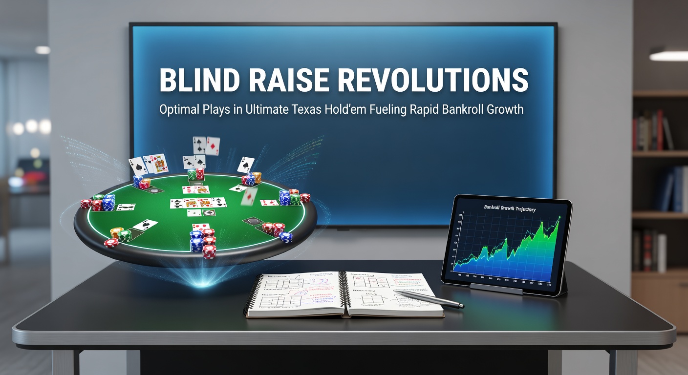 Close-up of a player's hand chart for blind raises in Ultimate Texas Hold'em, highlighting optimal preflop ranges